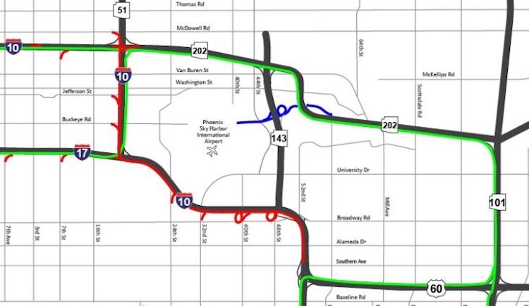 Eastbound Interstate 10 Closed Between SR 51 And US 60 – August 19-22